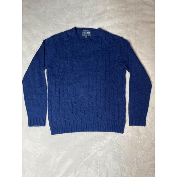 Other - Line Of Trade Mens Large Blue Shetland Wool Cable Knit The Mariner Sweater